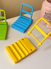 Cute Cart Phone Holder, Simple Style, Student Dormitory, Desktop Decoration, Lazy Drama Watching Tool Portable Folding Holder, Very Suitable For Mobile Phones And Tablets. Suitable For Desktop Office, Drama Watching,Birthday Gift - Multicolor - View 6
