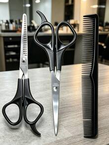 3pcs/Barber Scissors Set, Professional Straight And Thinning Shears (With Comb), Ergonomic Handle Hair Styling Tools, Suitable For Salon And Home Use - Multicolor - View 10