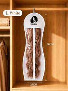 1pcMinimalist Style Non-Woven Fabric Wig Storage Bag, With Clear Transparent Window And Zipper Closure, Hanging Design For Wig Protection And Organization, Wig Dust Cover Pouch, Ideal For Bedroom Closet, Salon Use In All Seasons - Multicolor - View 7