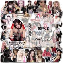 Hasbro 55pcs Babymonster Stickers, Waterproof Self-Adhesive Decorative Stickers Featuring Jeong Yeyeun, Asa, Lee Chae Rin, Perfect Gift For Fangirls, Halloween Christmas Party Favors - A - View 5