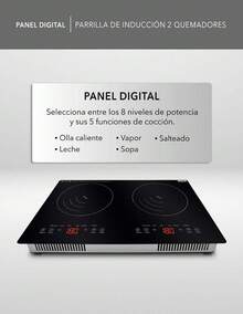 RCA RC-12E2 2-Burner Built-In Induction Cooktop, Tempered Glass, Touch Control, Auto-Off Timer, 5 Temperature Settings, Touch Lock System - US A Type Plug(220-240V) - View 7
