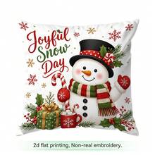 4pcs/1pc Cute Deer Christmas Illustration Pattern Pillow Case Without Insert, Single-Sided Printed Pillow Case, Suitable For Living Room Bedroom Home Decor, All-Season Pillow Case - Multicolor - View 13