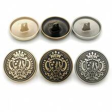 10Pcs Vintage Metal Shank Buttons, Fashion DIY Sewing Accessories, Decorative Buttons For Clothing Cardigan Coat Craft - 10pcs/pack - View 1