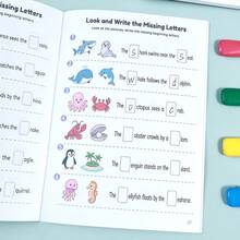 Children's Picture-Based First Letter Completion Practice Book, English Picture-Based Initial Letter Filling Workbook, Preschool English Phonics Enlightenment Early Education Educational Exercise Book, Back To School Learning Supplies, Learning Gift - Multicolor - View 7