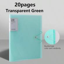 1pc Translucent Cover Document Folder, Transparent Insert File Folder, Snap Closure Folder, Multi-Color Storage Bag, Multi-Specification Loose-Leaf Binder, Storage Album, 20/30/40/60/100 Pages, A4 Multi-Layer Insert Pocket, 6 Colors Available, Stain-Resistant, Waterproof, Comfortable Touch, School Document Bag, Student Subject Exam Paper Bag, Artwork & Certificate Collection Album, Fashion Design - Multicolor - View 26