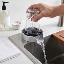 YUNRUX Silver ABS 304 Stainless Steel Rotating Cup Washer 2 In 1 Sink Mounted Glass Cleaner For Kitchen Bar - Silver - View 7