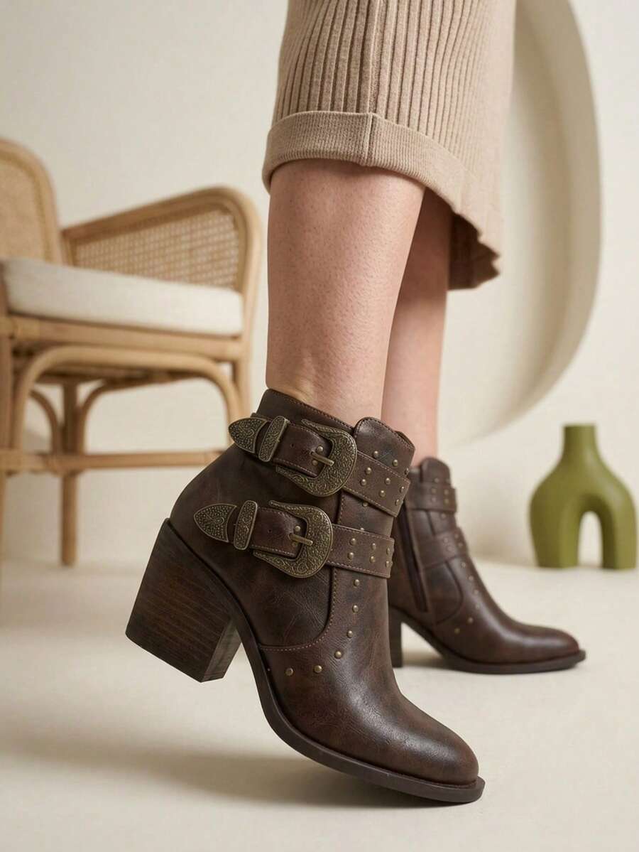 Women Ankle Boots & Booties - Café - View 1