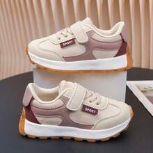 New Girls' Hook-And-Loop Casual Sports Shoes, All-Season Children's Colorblock Soft Sole Comfortable Versatile Outdoor Shoes - Pink and Purple - View 15