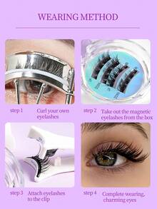 Magnetic Glue-Free Fluffy Eyelashes, Defined Layers, Voluminous Curly Lashes, Bold Makeup Look, Creates Big Eye Effect - View 6