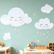 1pc Cloud Wall Sticker, Perfect For Decorating Home, Room And Wall, With Self-Adhesive Backing, Waterproof And Easy To Remove - Multicolor - View 4