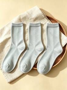 1/3/5/10 Pairs Men's Solid Color Minimalist Mid-Calf Socks, Comfortable Breathable Casual Versatile Interesting Christmas Gift Socks - Multicolor - View 23