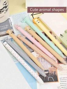 2/5/7 buah Pulpen Karet Tema Kebun Binatang yang Dapat Dihapus, Tinta Biru Transparan dengan Penghapus, Pulpen Karet Putar, Menulis Halus dan Nyaman, Cocok untuk Catatan, Penandaan, Sekolah, Kantor, Perlengkapan Buku Harian - Set - View 8