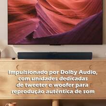 Caixa de Som Barra Soundbar 20W, Alto-falante Compacto com Som Potente para TV, Notebook e Uso Doméstico - Preto - Visão 8