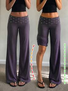 Fall Party Outfits Casual Bottom For Women Night Street Wear Pants For Going Out And Back To School Clothes - Purple - View 1