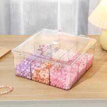 Acrylic Bead Storage Box With Lid - Transparent Storage Container, Suitable For Jewelry, DIY Crafts And Small Items - Lightweight, No Power Required - Multicolor - View 5