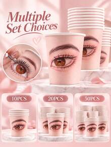 Lash Training Practice Cup Eyelash Extension Training Tool False Eyelash Display Practice Stand For Beginners Lash Mapping Practice Paper Cup Mannequin Training Supplies Beauty Salon Accessories - Multicolor - View 2
