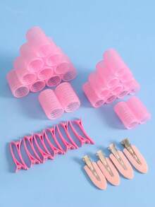 40pcs Self-Adhesive Hair Curlers, Heatless Curling Rollers, 6/12 Clips, Hair Salon Styling Curlers, Adhesive Hair Styling Tools - Multicolor - View 11