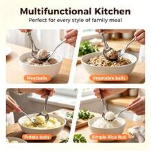 2pcs Stainless Steel Meatball Maker Spoon, One-Click Meatball Making, Easy To Use, Convenient Meatball Maker Spoon, Kitchen Essential Tool, Upgraded Meatball Spoon, Kitchen Utensils, Ramadan, Arabic Coffee Cup, Kitchen Decor, Kitchen Accessories, Kitchen Supplies, Home Accessories, Kitchen Storage Supplies, Camping Essentials, Holiday Essentials, Kitchen Essentials, Kitchen Decor And Accessories, Home Necessities, College Essentials, Home , 2026 Christmas Decorations, Apartment Essentials - Multicolor - View 5