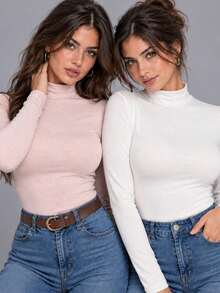 Women Blouses & Shirts - PINK+WHITE - View 2