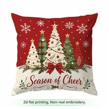 4pcs/1pc Cute Deer Christmas Illustration Pattern Pillow Case Without Insert, Single-Sided Printed Pillow Case, Suitable For Living Room Bedroom Home Decor, All-Season Pillow Case - Multicolor - View 14