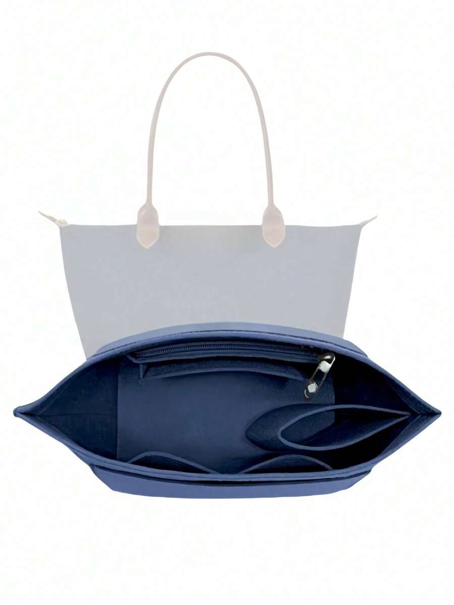 Tote Bag Organizer Insert, Felt Handbag Organizer With Multiple Pockets, Zipper Pouch, Bag In Bag