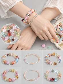20g Mixed Clear Irregular Peach Heart Water Drop Beads DIY Bracelet Earring Handmade Jewelry Accessories - Mixed - View 4