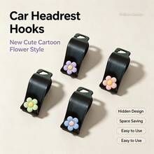 New Cute Car Headrest Hooks, Hidden Multifunctional Cartoon Hangers For Back Seat, Interior Storage Organizer - A - View 8