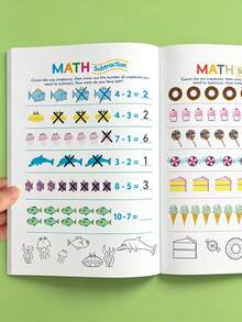 1pc Math Counting Workbook, Number Filling Book, Logical Thinking Training, Preschool/Kindergarten/Early Education Fun Math Activity Book, Including Ocean/Animal/Fruit Themes, Montessori Educational Learning Supplies, Kindergarten Learning Materials, Back To School Gift - Multicolor - View 7