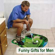 1pcsToilet Golf Game Set, Mini Bathroom Putting Green Kit, Funny Novelty Gag Gift For Men Dad Golfer, White Elephant Prank Toy, Includes Golf Mat, Putter, Balls, Flag & Do Not Disturb Sign - Multicolor - View 2