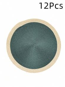 Woven Edge Round Placemats Set (1/2/4/6 Pcs), 15 Inch Woven Placemats, Suitable For Kitchen And Dining Room, Washable, Perfect For Daily Use, Party, Wedding Decor, Christmas And Other Occasions - Green - View 12