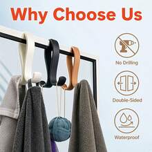 1pc Double-Sided Shower Door Hook, Hanging Bathroom Organizer, Wardrobe Organizer, Closet Storage Rack, Home Decor Hook, Suitable For Towels, Bath Sponges, Underwear, Bath Brushes And Other Items - Multicolor - View 9