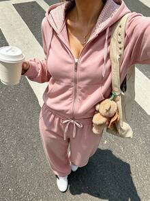 Women Two-Piece Outfits - Pink - View 1