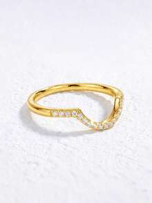 1pc Moissanite Ring, Luxury Arched Full Pave Diamond Band, Suitable For Women's Wedding And Daily Wear - Arched Moissanite Ring - View 3