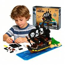 Juego De Bloques De Construcción 3d Del Barco Black Pearl - 1 - Ver 1