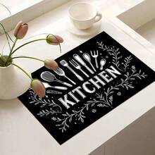 (Hot !!) 1pc 2D Tableware Pattern Flat Stove Protector Mat And Non-Slip Heat-Resistant Rubber Stove Cover Pad, Suitable For Induction Cooktop, Glass Cooktop And Multi-Functional Scratch-Resistant Mat, Also Best Choice For Oven, Washing Machine, Dryer And Kitchen Decor. - Multicolor - View 5