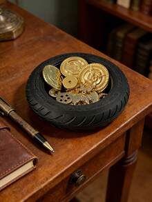 Car Tire Storage Box,Storage Box Designed To Resemble A Car Tire,Jewelry Storage Tray,Decorate Home Or Living Room,For Keeping Keys And Coins Organized, Thoughtful Gift For Any Motorcycle Lover - Multicolor - View 9