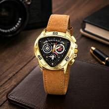1pc Men's Triangle Shaped Quartz Watch, Fashionable Business Quartz Watch With Classic Triangle Dial And Comfortable Artificial PU Strap. Ideal Gift For Friends And Family, Also Suitable For Casual Wear During Easter (Packaging Box Not Included) - Silver - View 6