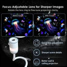 Starry Sky Projection Night Light, USB Bedroom Ceiling Starry Sky Projector, Adjustable Nebula And Starry Sky Light, Flexible Gooseneck Design, Portable Space Projection Lamp, Adult Room Decor - Multicolor - View 7
