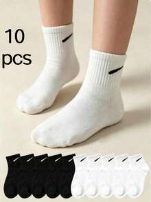 5 Pairs/10 Pairs/15 Pairs/20 Pairs Striped Diagonal Student Socks World Cup Sports Socks Sweat-Absorbent Breathable Versatile Casual Socks - Multicolor - View 16