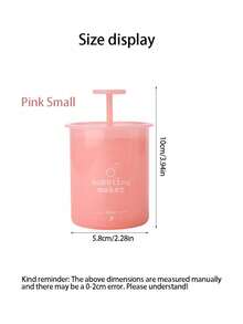 1pc Pink Foaming Cleanser Dispenser, Small & Large Size, Portable Manual Face Wash Foaming Bottle, Bubble Foaming Cup, Cleanser Accessory - Pink - View 9