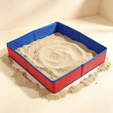 Oxford Cloth Portable Foldable Sandbox For Beach And Backyard, Waterproof Sand Play And Geography Model Making - Red - View 2