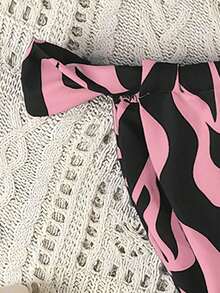 Ensemble de bikini à coupe triangulaire pour femmes, imprimé cheval tacheté rose et noir, élégant et à la mode, ensemble de maillot de bain décontracté pour vacances d'été à la plage et fêtes - Multicolore - Voir 8