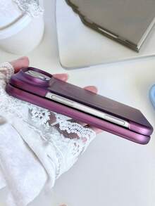 Minimalist Matte Clear Transparent PC Hard Phone Case Compatible With IPhone Duo For Wireless Charging Shockproof Drop Protection Cover Slim Protective Foldable Phone Shell - Cherry Red - View 5