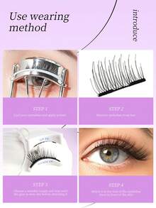 2 Magnetic False Eyelashes, No Glue Needed, Round Case Portable, Beginner Friendly, Suitable For Various Occasions - View 2