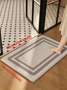 SANJIANGDI 1pc Multi-Layer Nested Spiral Square Frames Kitchen Mat, 0.6mm Faux Cashmere Material, Soft And Machine Washable, Suitable For Kitchen, Hallway, Bathroom, Living Room, Outdoor Entrance, And Toilet, Usable Year-Round And Adaptable To Various Occasions - Multicolor - View 11