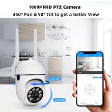 1/2/4pcs 1080P HD Smart WIFI Camera, Home Security Camera - Monitor, 355° Panoramic View, Night Vision, Support PTZ Control & Zoom, Two-Way Audio, AI Motion Detection Alarm - WIFI Wireless Indoor Outdoor Camera, Home Security Camera, Christmas, Thanksgiving Gift - White - View 13