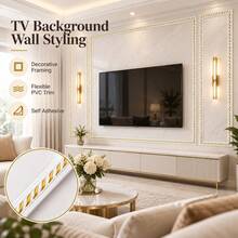 1PC 12MM*1/3/5M/39.37/118.11/196.85IN PVC Self Adhesive Molding Trim Flexible Decorative Strip For Mirror Frame Ceiling Wall TV Background - Multicolor - View 6