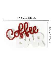 Two-Tone Coffee Bar Logo Decorative Figurine, Modern 3D Coffee Bar Counter Decor, Minimalist Style Tray Decoration, Suitable For Kitchen Countertop, Desktop Decor Ornament, Small Gift For Coffee Lovers, Halloween, Christmas - A - View 3
