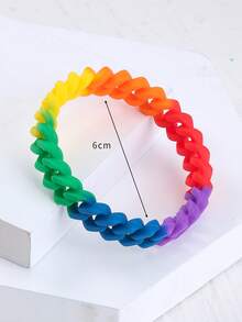 1pc Men's Colorful Braided Silicone Bracelet - Silicone Bracelet - View 8