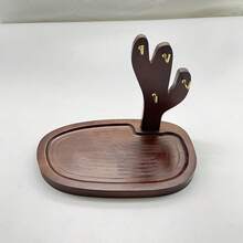 Rak Perhiasan Kayu Gaya Bohemian, Bahan Kayu Solid - Baki Penyimpanan Meja yang Dipasang di Dinding dengan Banyak Kompartemen untuk Menyimpan Kunci, Kuas Rias dan Aksesoris, Gantungan Kunci, Baki Perhiasan, Kotak Pajangan/Penyimpanan Gantungan Kunci - MultiWarna - View 9